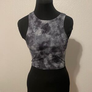 Athleta Gray Tie-Dye Tank Top